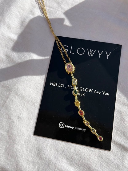 Oval Pink Drop Necklace