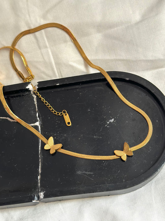 Two butterflies necklace