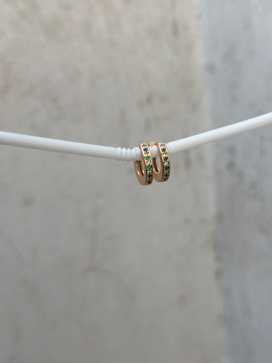 Thin Emerald Hoop
