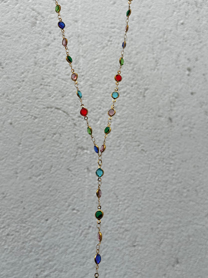 Circles Colored Drop Necklace
