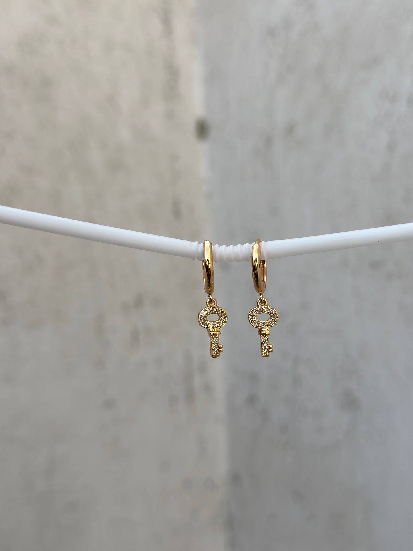 Simple Key Drop Earrings