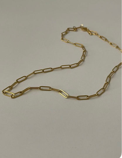 Paper Clip Gold Necklace