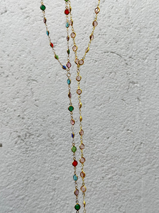 Circles Colored Drop Necklace