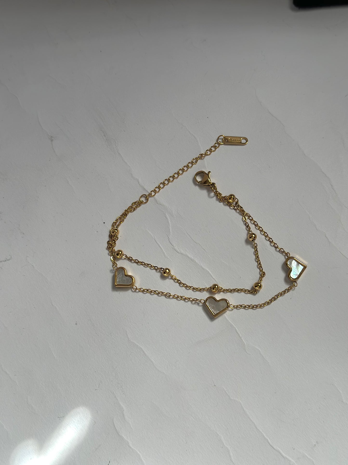 White Heart Bracelet