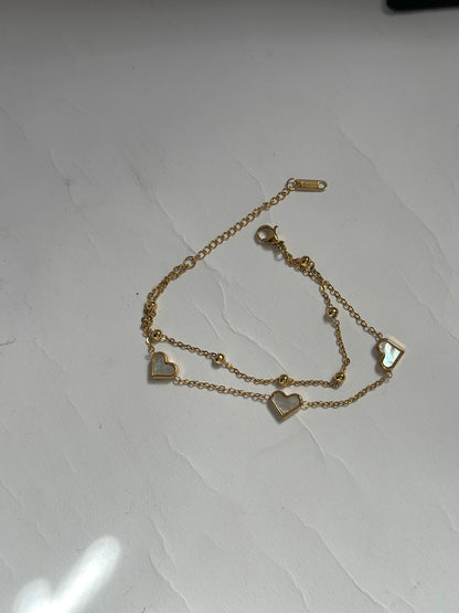 White Heart Bracelet