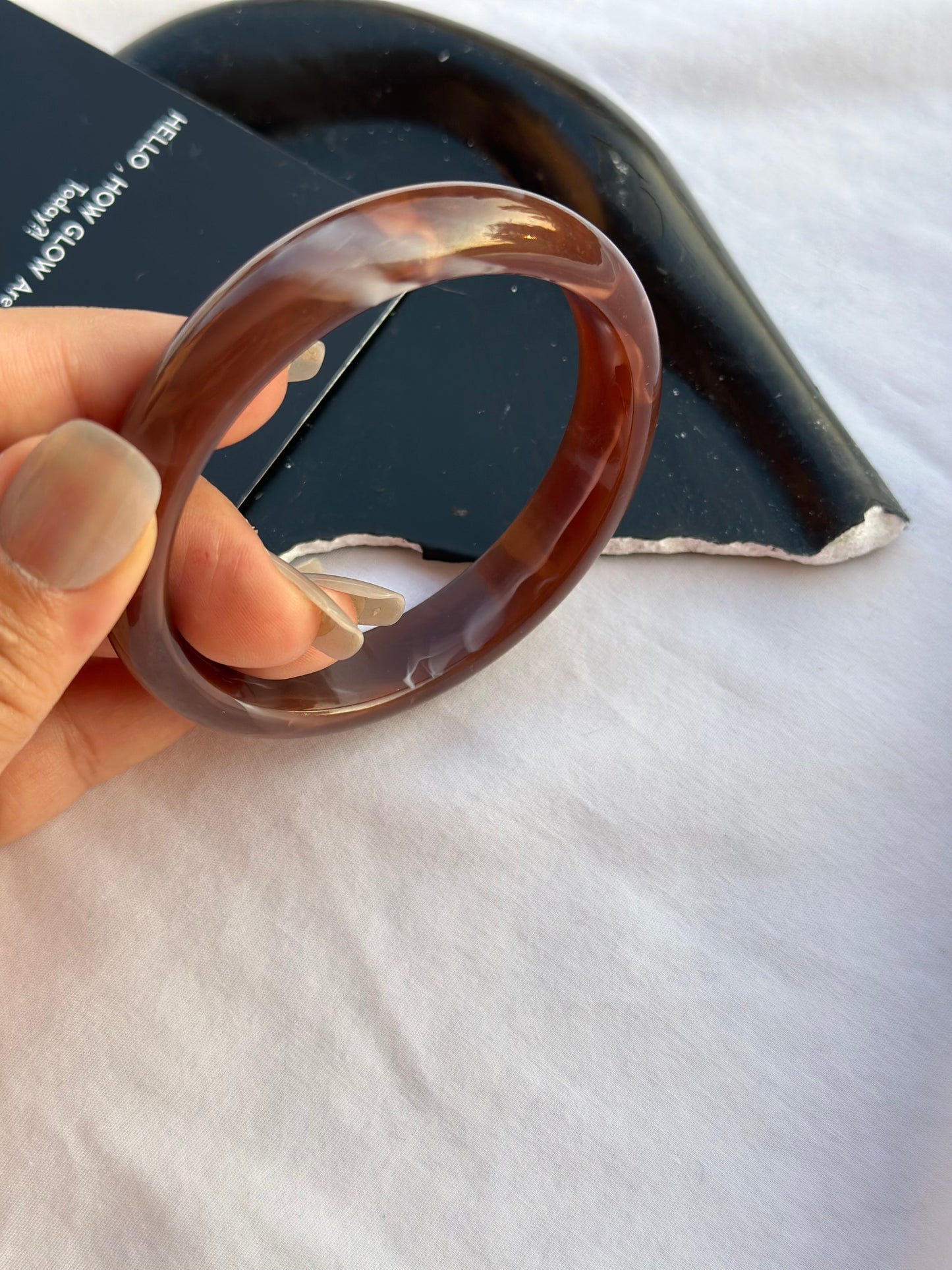 Brownie Circle Acrylic Bangle