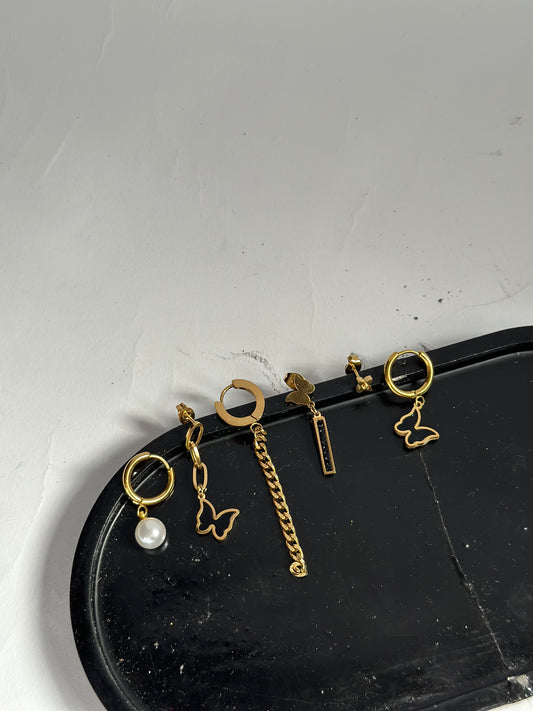 Black Butterfly Earring Set