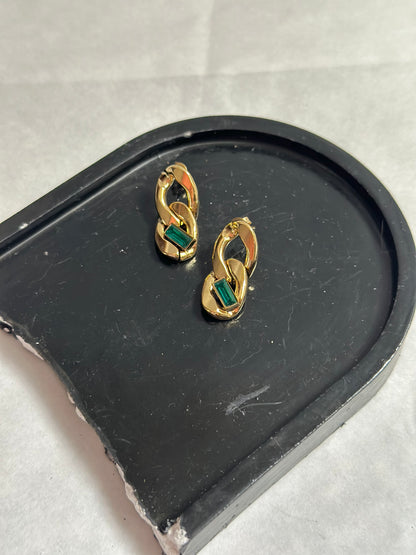 Emerlad Chain Earrings