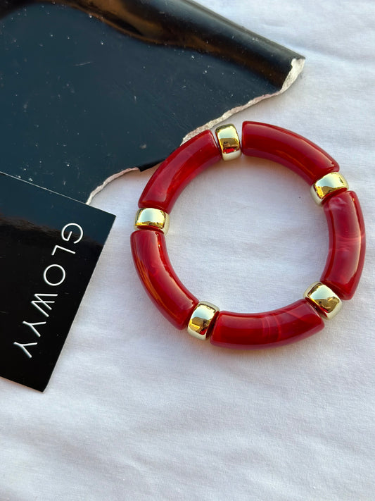 Red Acrylic Bambo Bangle