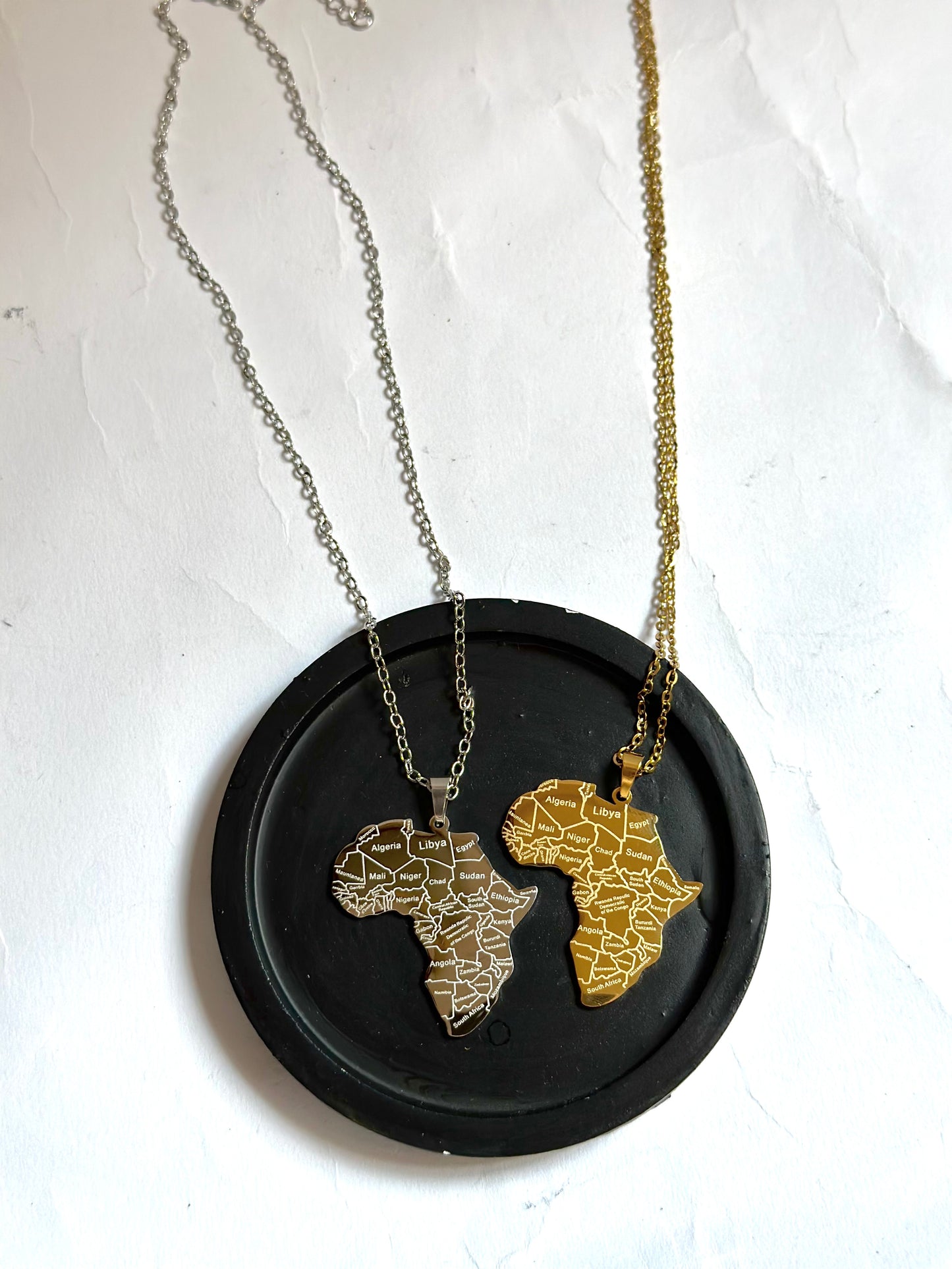Africa Map Necklace