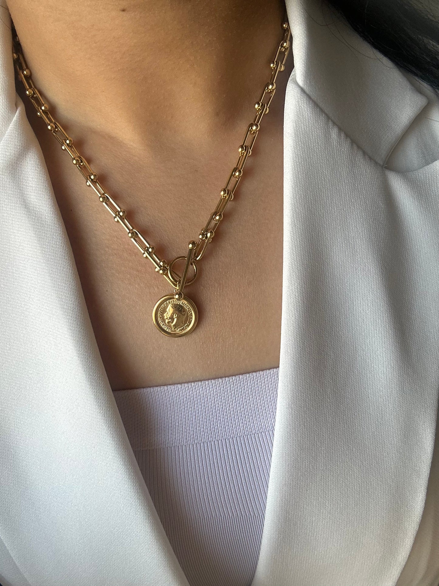 Tiffany X Coin Necklace