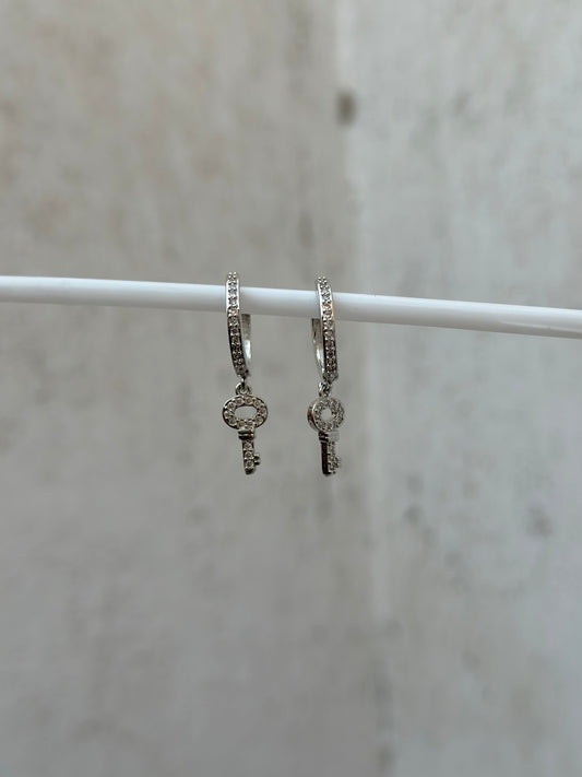 Key Silver Drop Hoop