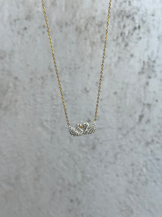 Two Swans Love Necklace