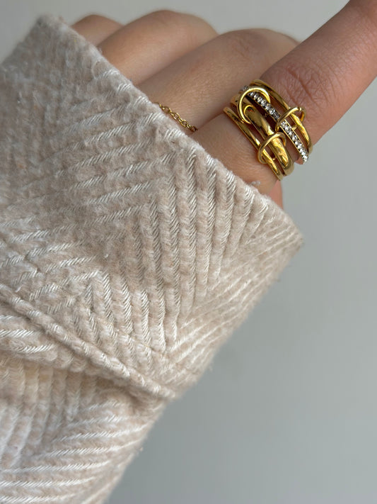 Four Gold Stack Ring