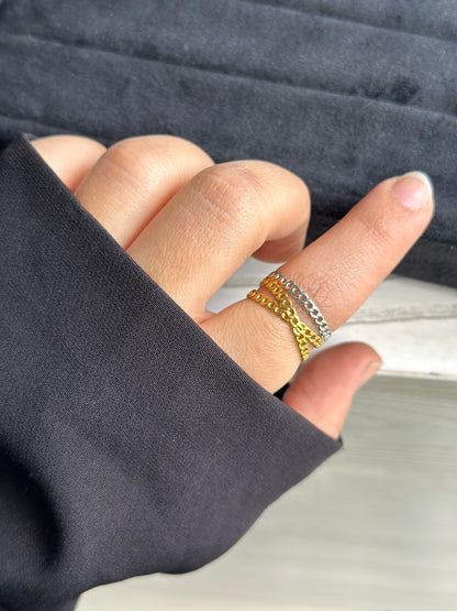 Chain Silver X Gold Ring