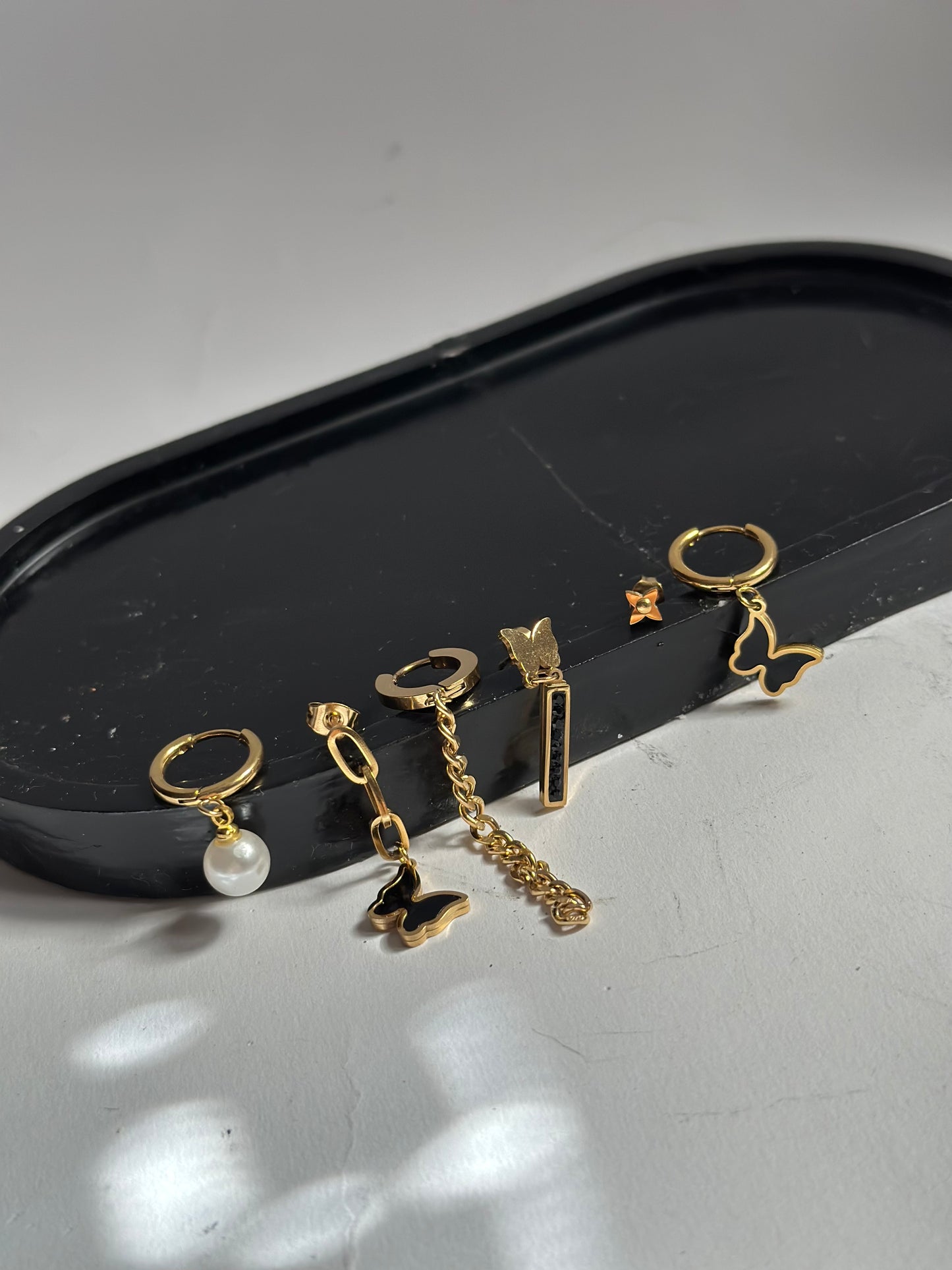 Black Butterfly Earring Set