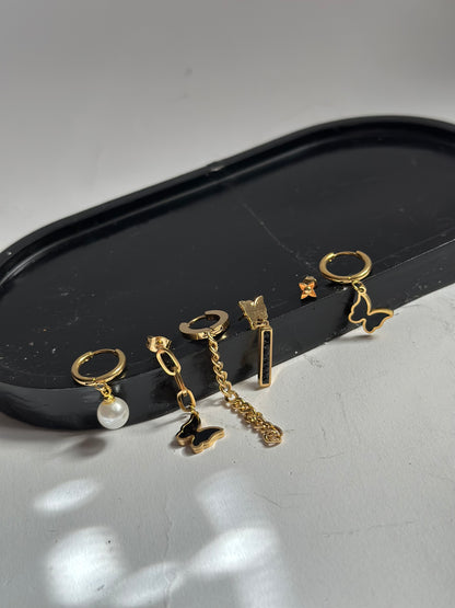 Black Butterfly Earring Set