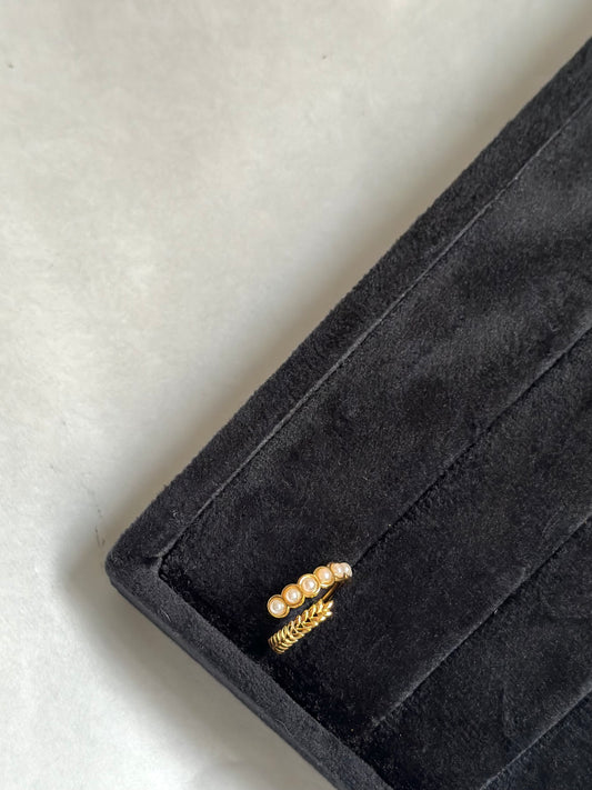 Cross Braided Pearl Ring